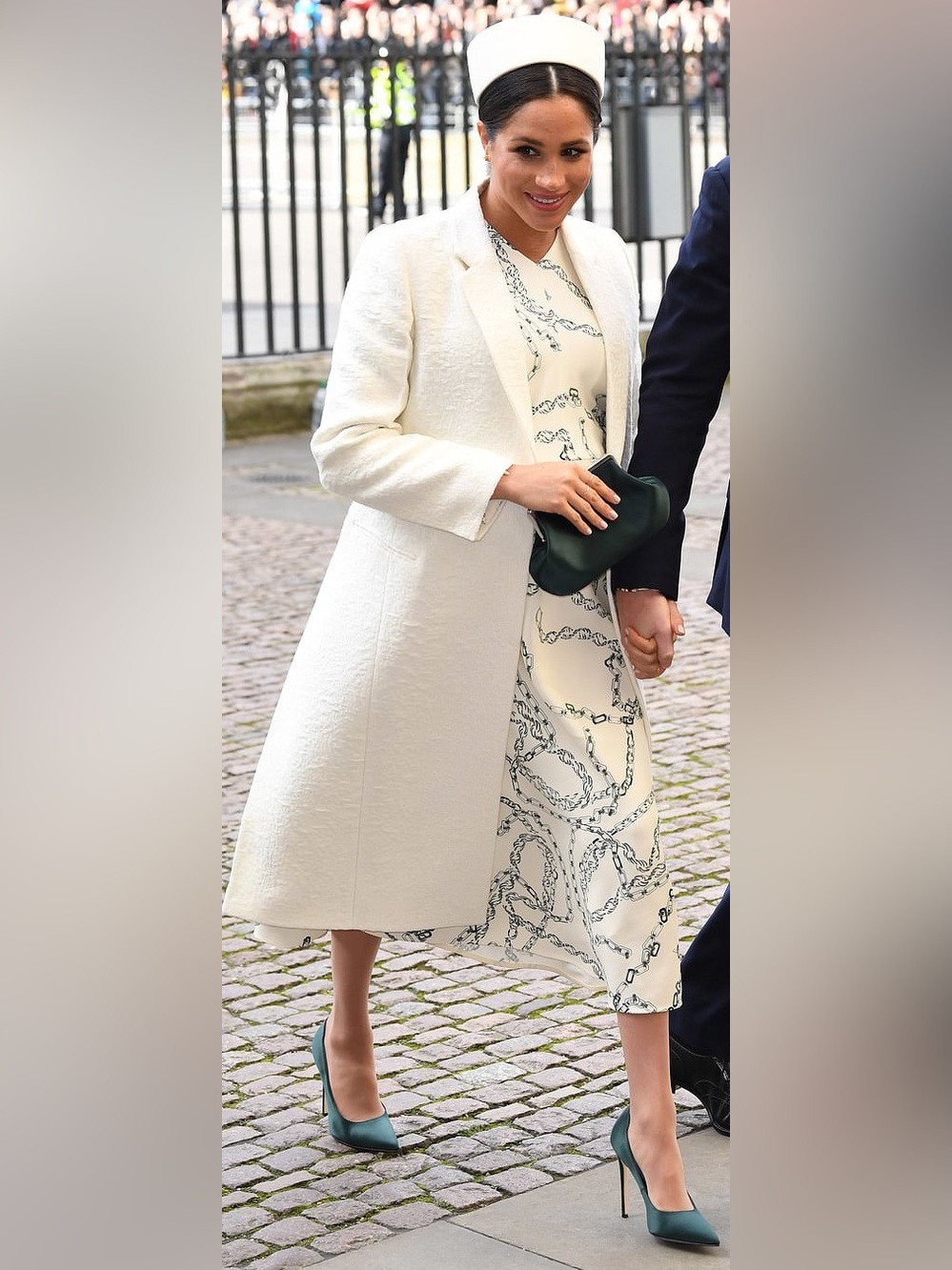 RARE Victoria Beckham Chain Link Print Midi Dress ASO Meghan Markle
